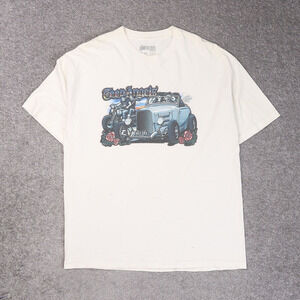 The Lower Left Classic Cars Low Rider Biker XL White Short Sleeve T-Shirt